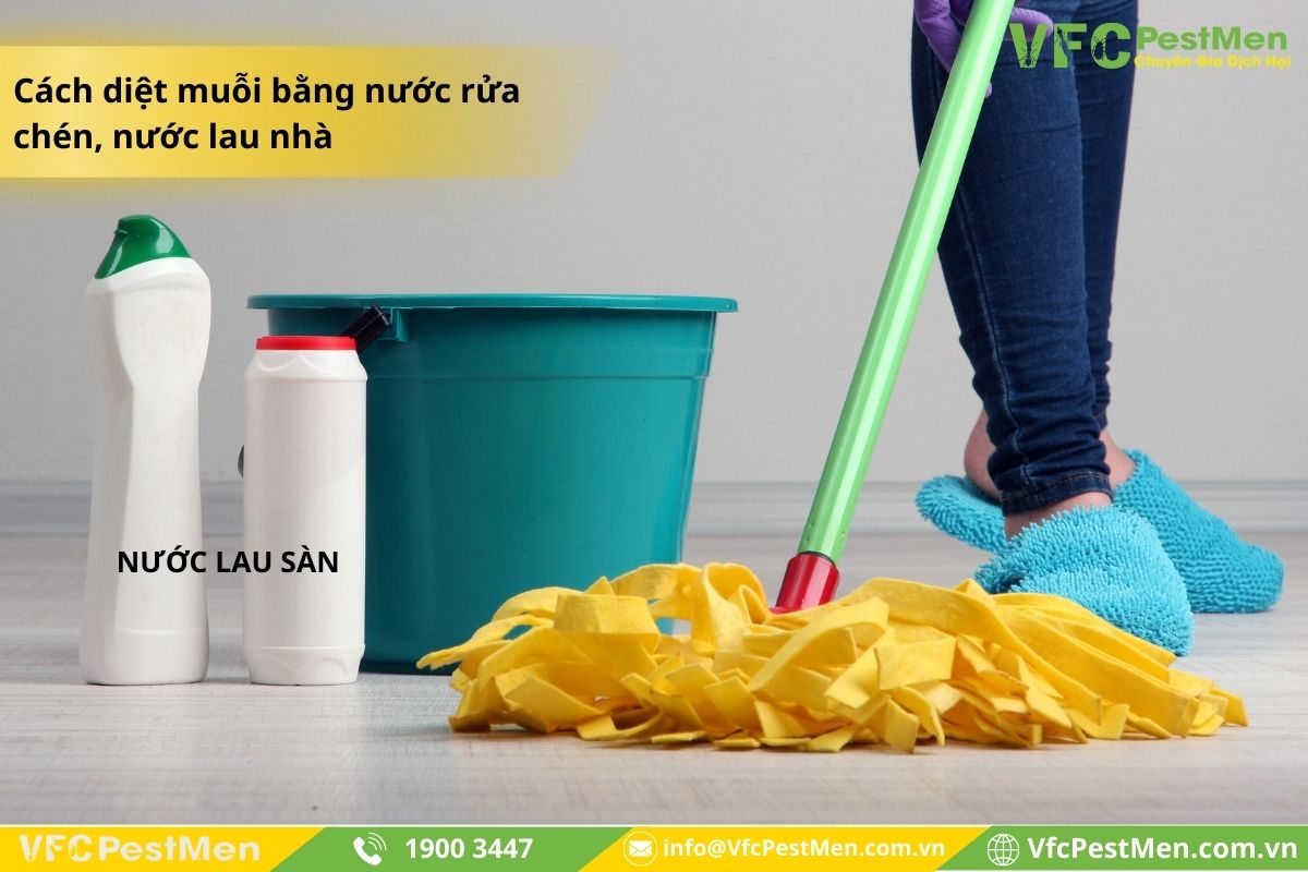 Diệt muỗi bằng nước rửa chén, nước xả vải, nước lau nhà